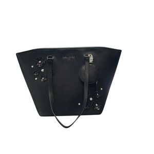 Karl Lagerfeld maybe Black Tote with pearl and Floral Accents